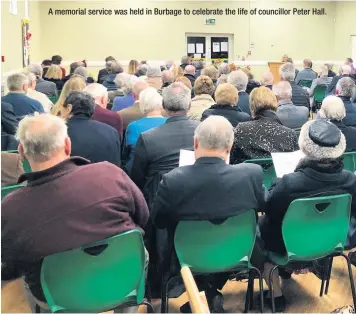  ??  ?? A memorial service was held in Burbage to celebrate the life of councillor Peter Hall.