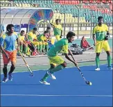  ?? UPH ?? ▪ Uttar Pradesh and Hockey Odisha men in action during their crucial league match in Lucknow on Tuesday.