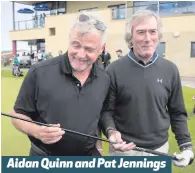  ??  ?? Aidan Quinn and Pat Jennings