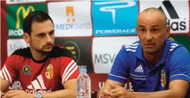  ??  ?? Birkirkara captain Gareth Sciberras and coach Dusan Besek - Photo Domenic Aquilina