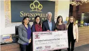  ??  ?? The Pointe at Valley Ranch Town Center made a donation to Northeast Hospital Foundation Project Mammogram.