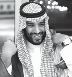  ?? ASSOCIATED PRESS ?? In this file photo, 31-year-old Prince Mohammed bin Salman has been appointed crown prince, or second in line to the throne, by his father Saudi Arabia's King Salman in a series of royal decrees issued yesterday.