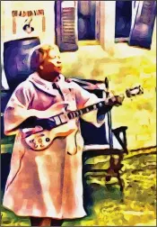  ?? ?? Sister Rosetta Tharpe performs “Didn’t It Rain?” live in 1964. (Digital painting by Philip Martin)