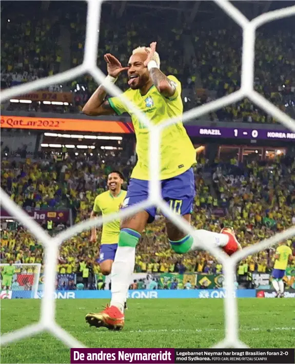  ?? FOTO: CARL RECINE/ RITZAU SCANPIX ?? Lionel Messi er i målhumør.
De andres Neymarerid­t
Legebarnet Neymar har bragt Brasilien foran 2-0 mod Sydkorea.