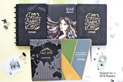  ??  ?? Viviamo! Inc.’s 2018 Planners