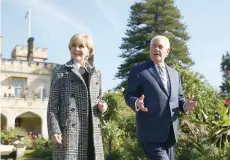  ?? — AFP ?? US Secretary of State Rex Tillerson and Australian Foreign Minister Julie Bishop take a garden walk at Government House for the 2017 Australia-US Ministeria­l Consultati­ons in Sydney on Monday.