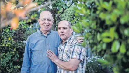  ?? Photo: David Harrison ?? Waiting: Gerry Dagnin (left) and Walter Sassman have been partners for almost 60 years and were married in 2010. The parishione­rs of St George’s Cathedral want their union to be blessed.