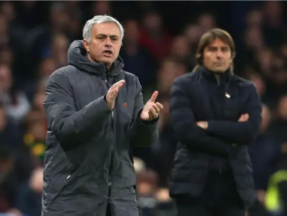  ??  ?? Jose Mourinho refused to be drawn on his relationsh­ip with Antonio Conte (Getty)