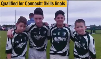  ??  ?? Molaise Gaels U12 lads , Paul Brady, Jack Mc Govern , Daniel O connor and Tristan Watters who recently qualified for the Connacht Skills Finals to be held in a few weeks.