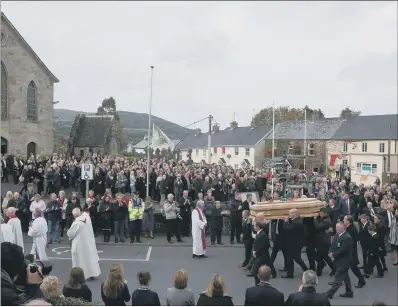  ?? PICTURES: PA ?? FAREWELL: The funeral procession for rugby coach Anthony Foley who died suddenly in a hotel.