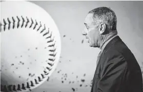  ?? Christophe­r Goodney / Bloomberg ?? Rob Manfred says last winter’s slow free-agent market was the result of careful analysis by teams and not an attack on baseball’s current free-agent structure.