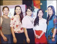  ??  ?? (From left) Lady Mataya, Flo Pascual, Karen Sison, Belo Medical Group public relations specialist Milicent Silvestre and Apol Reyes