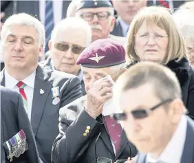  ?? Danny Lawson ?? > Veterans gathered yesterday for a service marking the 35th anniversar­y of the Argentine invasion of the Falklands