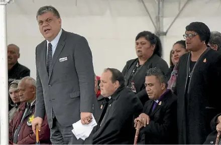  ??  ?? Rahui Papa and Nanaia Mahuta were together at Omeka Marae, near Matamata, on Friday ahead of the election. It was the 80th anniversar­y of the marae.