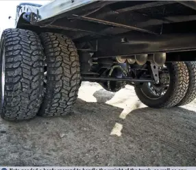  ??  ?? Nate needed a beefy rearend to handle the weight of the truck, as well as any load he might be carrying. A Dana 80 rearend with 3.73 gears was selected for the job, and was further upgraded with a locker from Yukon Gear.