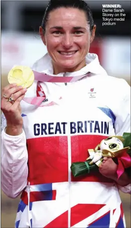  ??  ?? WINNER: Dame Sarah Storey on the Tokyo medal podium