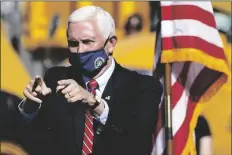  ?? ASSOCIATED PRESS ?? VICE PRESIDENT MIKE PENCE waves after speaking at a campaign rally in Flagstaff on Friday.