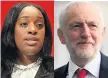  ??  ?? CLAIMS Labour MP Osamor. Right, Corbyn