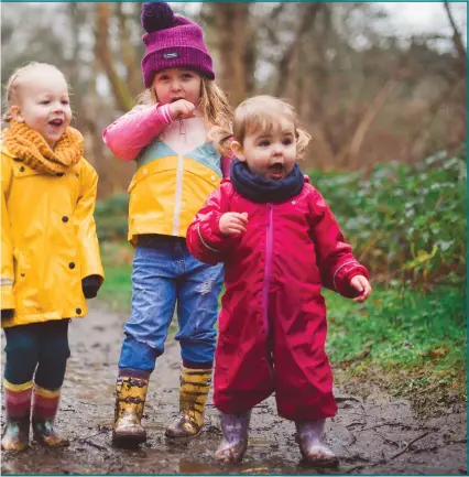  ??  ?? Mud and wellies are fun for a short time but we’ve had enough of them this May