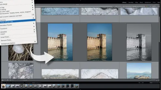  ??  ?? Virtual Copies in Lightroom enable you to try parallel interpreta­tions of your shot.