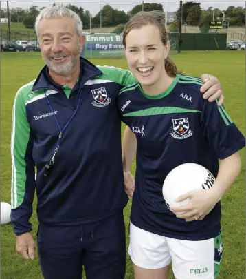  ??  ?? Happy days! Dave Barry and Aisling Ní Annaidh at the All Ireland Kick Fada in Bray. Photo: Barbara Flynn