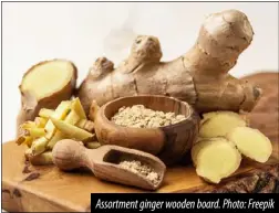  ?? ?? Assortment ginger wooden board. Photo: Freepik