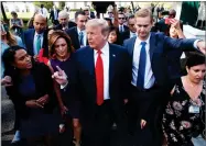  ?? AP PHOTO BY EVAN VUCCI ?? President Donald Trump speaks to reporters at the White House, Friday, June 15, in Washington.