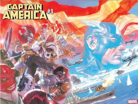  ?? MARVEL ?? Alex Ross provided the cover art for Captain America No. 1, written by author and journalist Ta-Nehisi Coates.