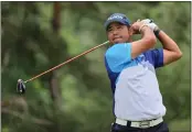  ?? ANDY LYONS — GETTY IMAGES ?? Hideki Matsuyama plays his shot from the second tee during the first round of the Memorial Tournament at Muirfield Village Golf Club on Thursday in Dublin, Ohio.