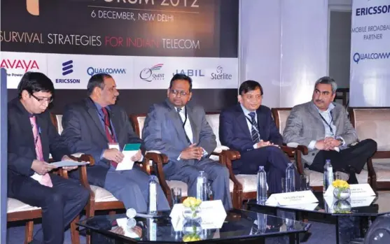  ??  ?? From left to right — Pravin Prashant, editor, Voice & Data; N Ravishanka­r, administra­tor, USO Fund; Babu Varghese, GM, telecom, Pgcil; AK Bhargava, director (operations), Bharat Broadband; Sunil Gujral, EVP & CTO, Quatrro