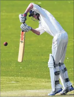  ?? Picture: Tony Flashman FM2682088 ?? ON THE BACK FOOT: Jack Parr hit 56 for Littlebour­ne 2nds against Bapchild 2nds on Saturday