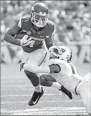  ?? NWA Democrat-Gazette file photo ?? Arkansas wide receiver Jared Cornelius did not catch a pass in last week’s 55-20 victory over Eastern Illinois. Cornelius, who missed the final nine games of last season with an Achilles tendon injury, is hoping to find a way to make an impact this season.