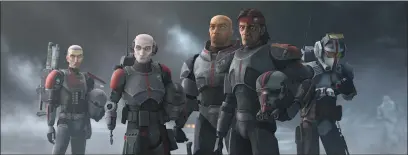  ?? ?? Crosshair, Echo, Wrecker, Hunter and Tech in “Star Wars: The Bad Batch”