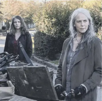  ??  ?? 0 Long-serving cast member Melissa Mcbride as Carol, right, with Lauren Cohan as Maggie