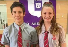  ?? PHOTO: CONTRIBUTE­D ?? ATHLETES: Year 8 student Wyatt Setter and Year 11 student Kortney Deguara.