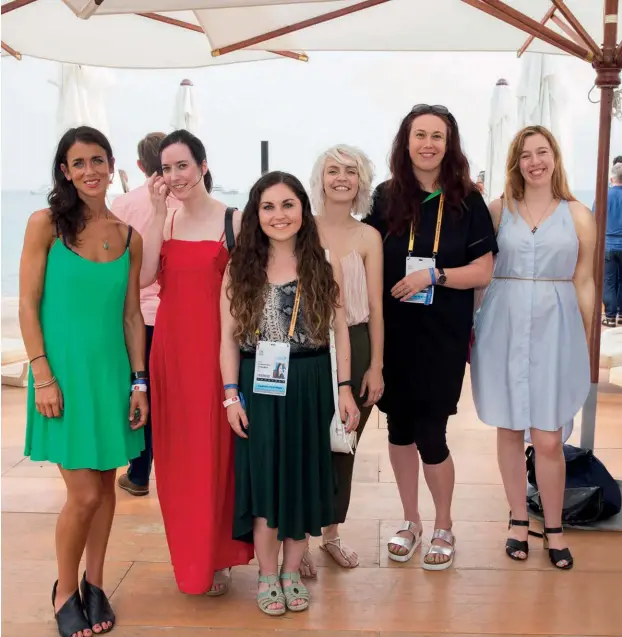  ??  ?? Godaddy Scholarshi­p for Women in Technology: Cox (second from right) with (l-r) Lytton, O’ Murchu, Coughlan-allen, Morris and Webb (Williams not pictured)