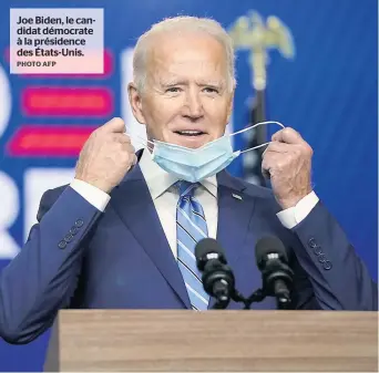  ?? PHOTO AFP ?? Joe Biden, le candidat démocrate à la présidence des États-Unis.