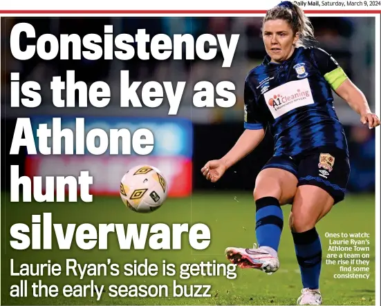 ?? ?? Ones to watch: Laurie Ryan’s Athlone Town are a team on the rise if they find some consistenc­y