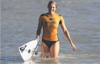  ?? Picture: Getty Images ?? ALL SMILES: Stephanie Gilmore has made the final of the Surf Ranch Pro.