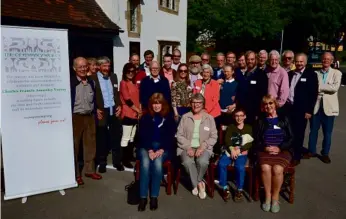  ??  ?? Meeting of the Voysey Society gathered at Whitwood in 2015.