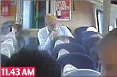  ??  ?? Job done: The footage appears to show the Labour leader returning and sitting down in one of the empty seats 11.43 AM