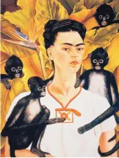  ??  ?? “Self-Portrait with Monkeys,” Frida Kahlo, 1943, oil on canvas.