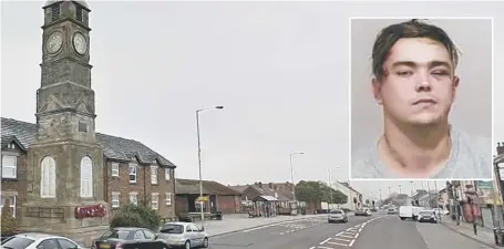  ??  ?? Jason Hackett, inset, kidnapped a teenager in Easington Lane after threatenin­g him with a machete.