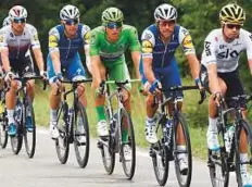  ?? AFP ?? From right: Spain’s Mikel Landa, Belgium’s Philippe Gilbert, Germany’s Marcel Kittel, Italy’s Fabio Sabatini and Czech Republic’s Zdenek Stybar during the eleventh stage.