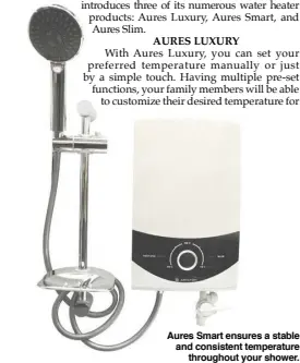  ??  ?? Aures Smart ensures a stable and consistent temperatur­e throughout your shower.