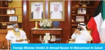  ??  ?? Foreign Minister Sheikh Dr Ahmad Nasser Al-Mohammad Al-Sabah meets with Ambassador of Nigeria Garba Gajam Muhammad.