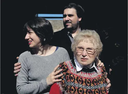  ?? Picture / AP ?? Mariana Roisinblit and Guillermo Roisinblit were on hand to celebrate the verdict with their grandmothe­r, Rosa Roisinblit.