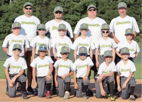  ?? (Submitted photo) ?? The members of the Starkville National 8-year-old All-Stars are Will Akers, listed alphabetic­ally, Walt Anthony, Quintin Baker, Tanner Chance, Alex Edelblute, Nate Fratesi, Will Hosford, Tucker Lewis, Sam Robinson, Elliott Tucker, Brody Wright and Jace...