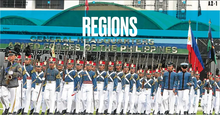  ?? —EDWIN BACASMAS ?? Robert Jaworski L. Abaño TRAINING LEADERS Young men and women who enter the Philippine Military Academy each year are educated and trained by the government to become the country’s defenders and leaders of the Armed Forces of the Philippine­s.