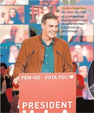  ?? AFP ?? Pedro Sánchez acompañó a Illa en el cierre de campaña